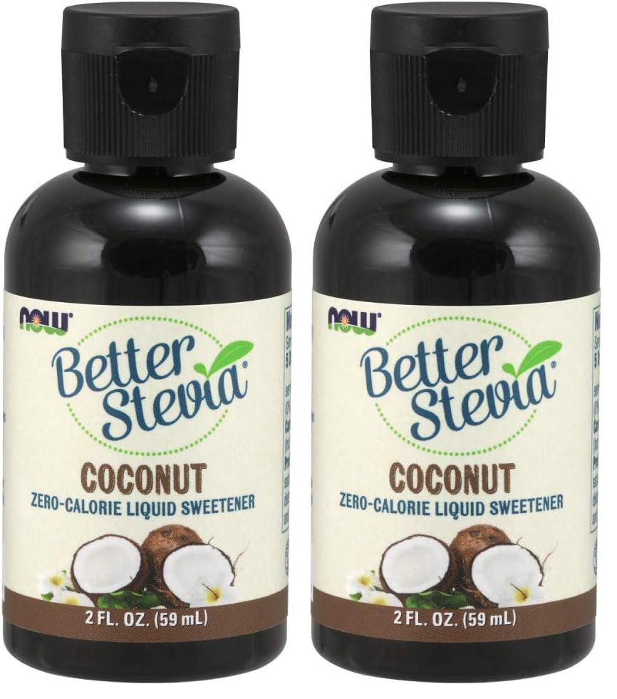 NOW Foods BetterStevia Coconut Zero-Calorie Liquid Sweetener, Keto Friendly, Suitable for Diabetics, No Erythritol, 2-Ounce (Pack of 2) Coconut 2 Fl Oz (Pack of 2)