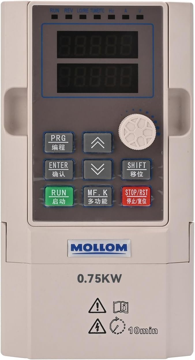 MOLLOM VFD 0.75KW 1HP 3.8A 220V Single or Three Phase Input to 3 Phase 0-3000 Hz Output Variable Frequency Drive Inverter for Spindle Motor CNC Speed Control
