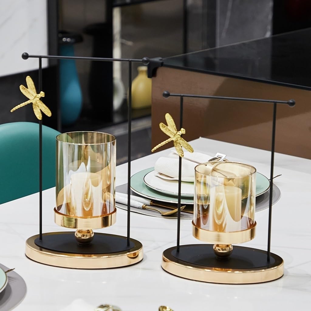 candle-holder Iron Light Luxury Candlestick Ornaments Retro Style Home Nordic Table Candlestick Romantic Candlelight Dinner Aromatherapy Candlestick candlestick(B)