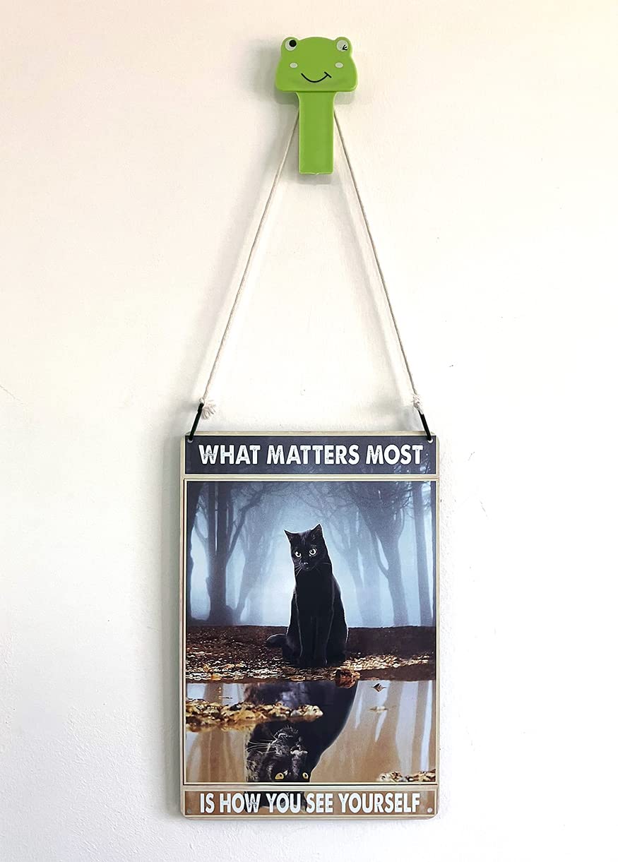 Poster con citazione motivazionale con gatto What Matters Most is How You See Yourself, per donne e ragazze, decorazione da parete per camera da letto, 30 x 20 cm (703