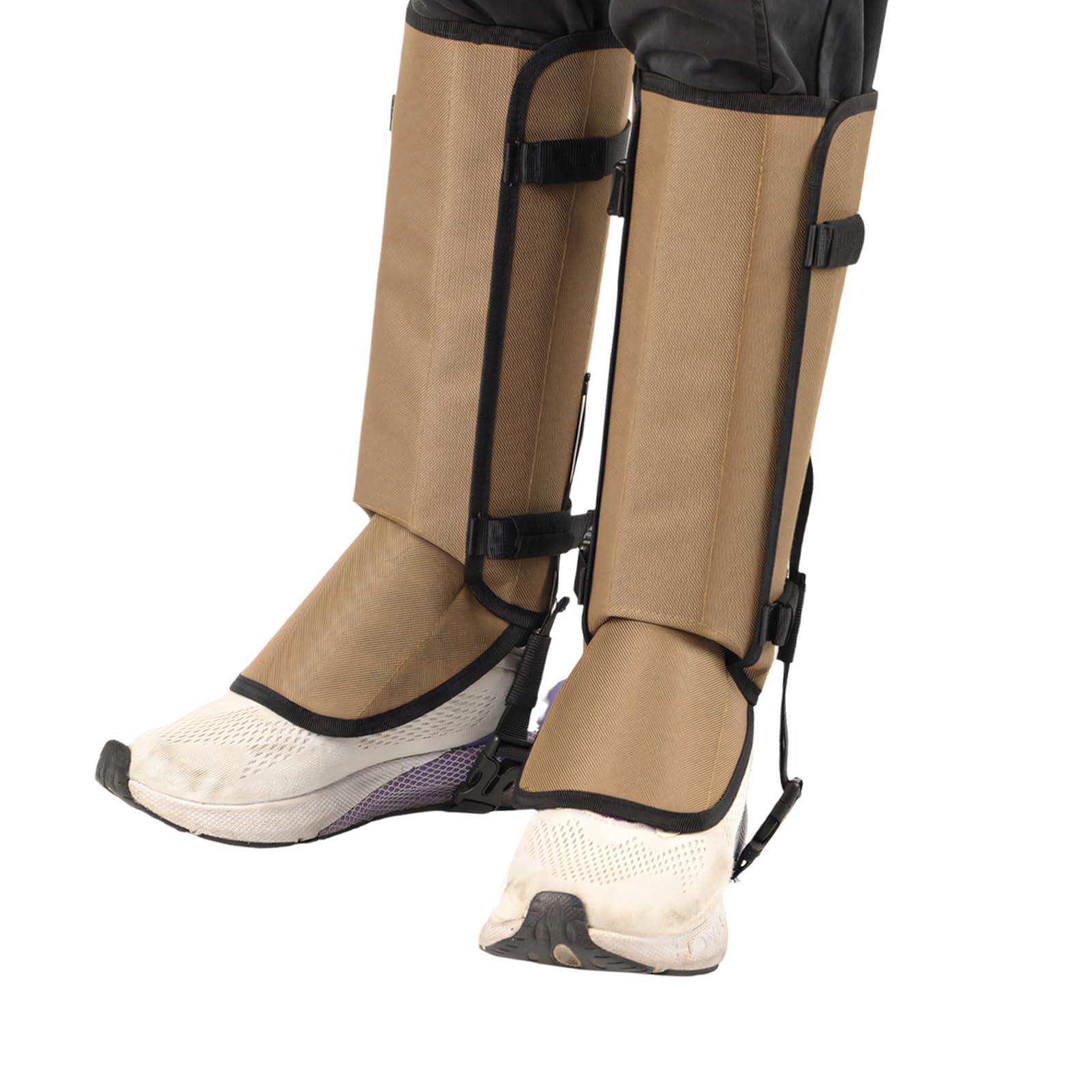 Kaeltsyn Men's Khaki Lightweight Not Snake Bites Leg Covers With Double Fastening Systems Quick Release Adventure Gaiters For Hiking & Trekking Hiking Leg Protectors