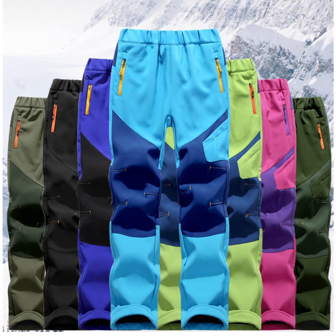 Daysskk Softshellhose Kinder Winter Outdoorhose Fleece Gefütterte Jungen Mädchen Schneehose Kinder Wasserdicht 110-170