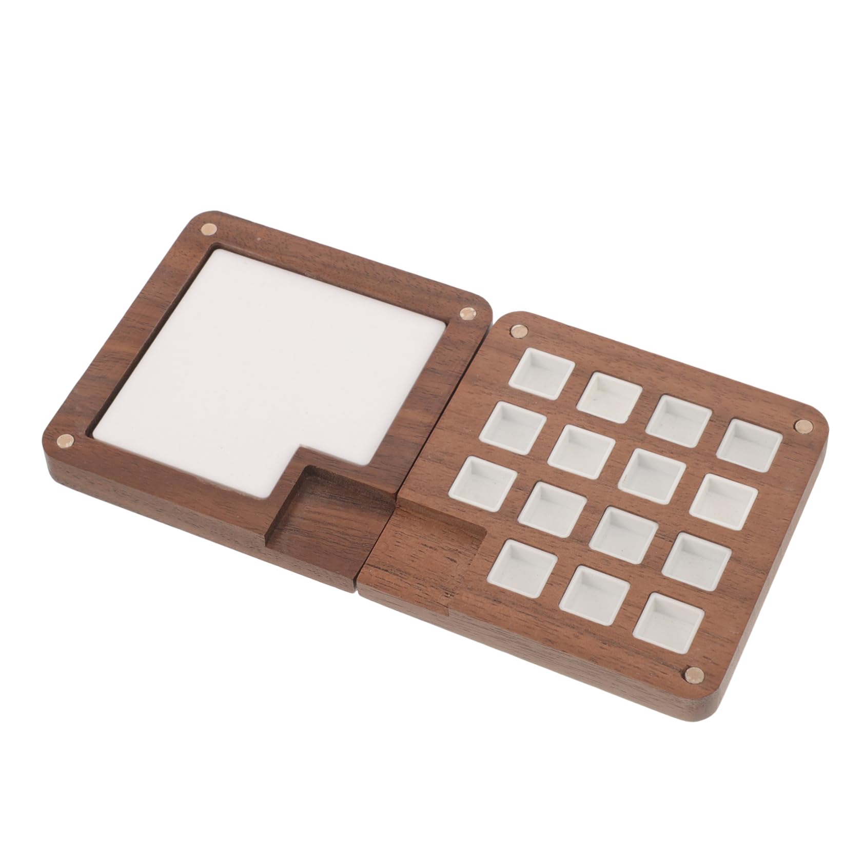 HOMSFOU 3 Stück Holz Pigmentmischbox Wasserfarben Palette mit Fächern für Künstler für Aquarell Öl und Gouachefarben Leicht zu Reinigen und Langlebig