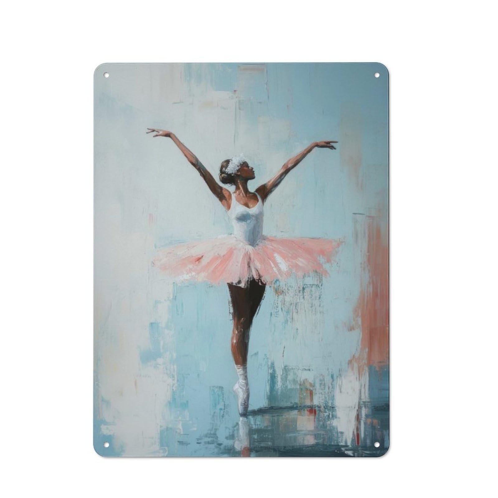 Junmoney Ballet Dancer In Pink Tutu Serene Elegance B Tin Sign 40X30cm With Allerinas Reflection For Workshop Wall, Retro Decor, For Vintage Wall Decor Fans, For Garage And Workshop Walls