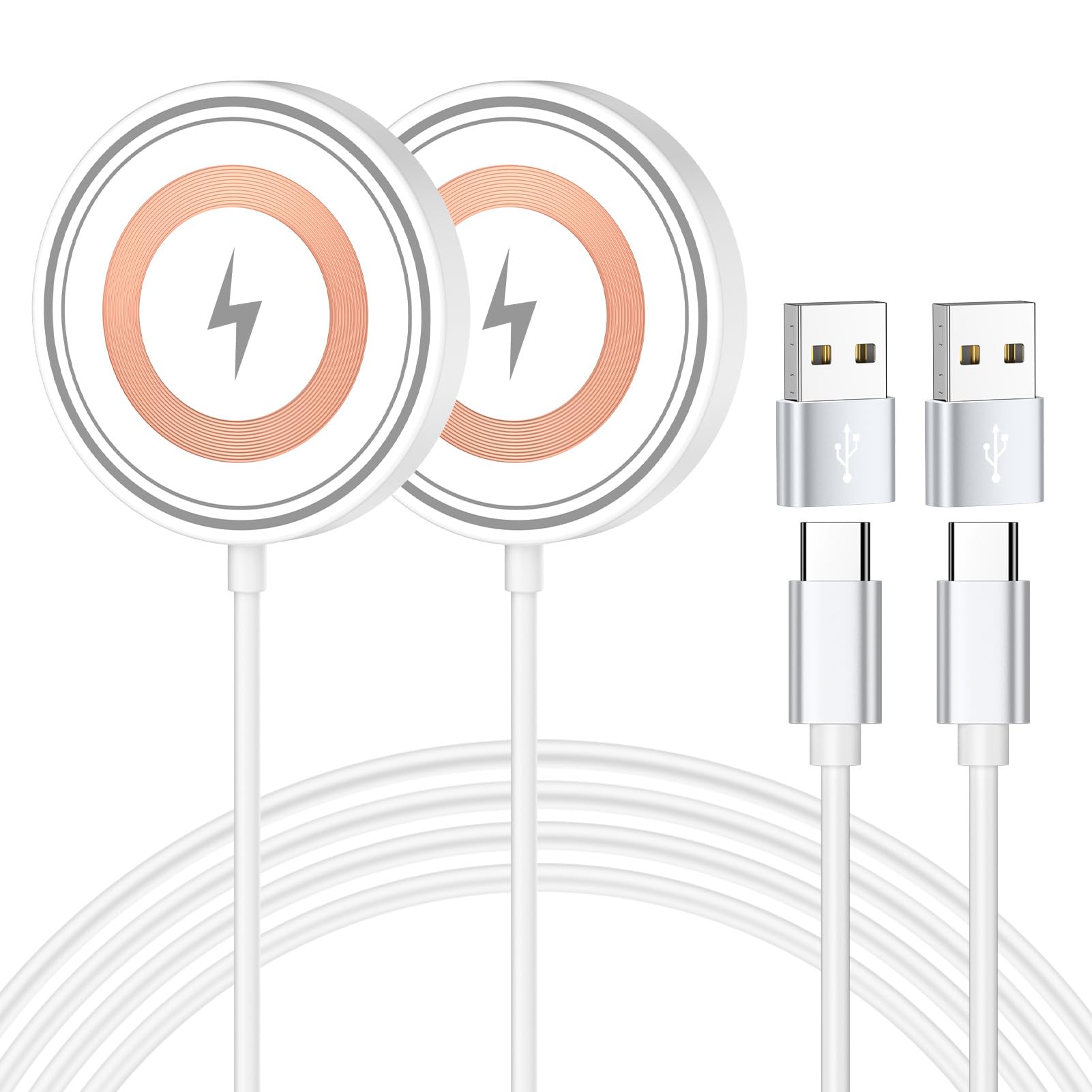 Samsung S26 Ultra用ワイヤレス充電器 2パック 15W Samsung 磁気ワイヤレス充電器 高速充電パッド Galaxy S26 S26+ S25 FE S24 S23 S22 Z Fold 8 Google Pixel 11 10 Pro XL 10a用 USB-C/Aポート付き