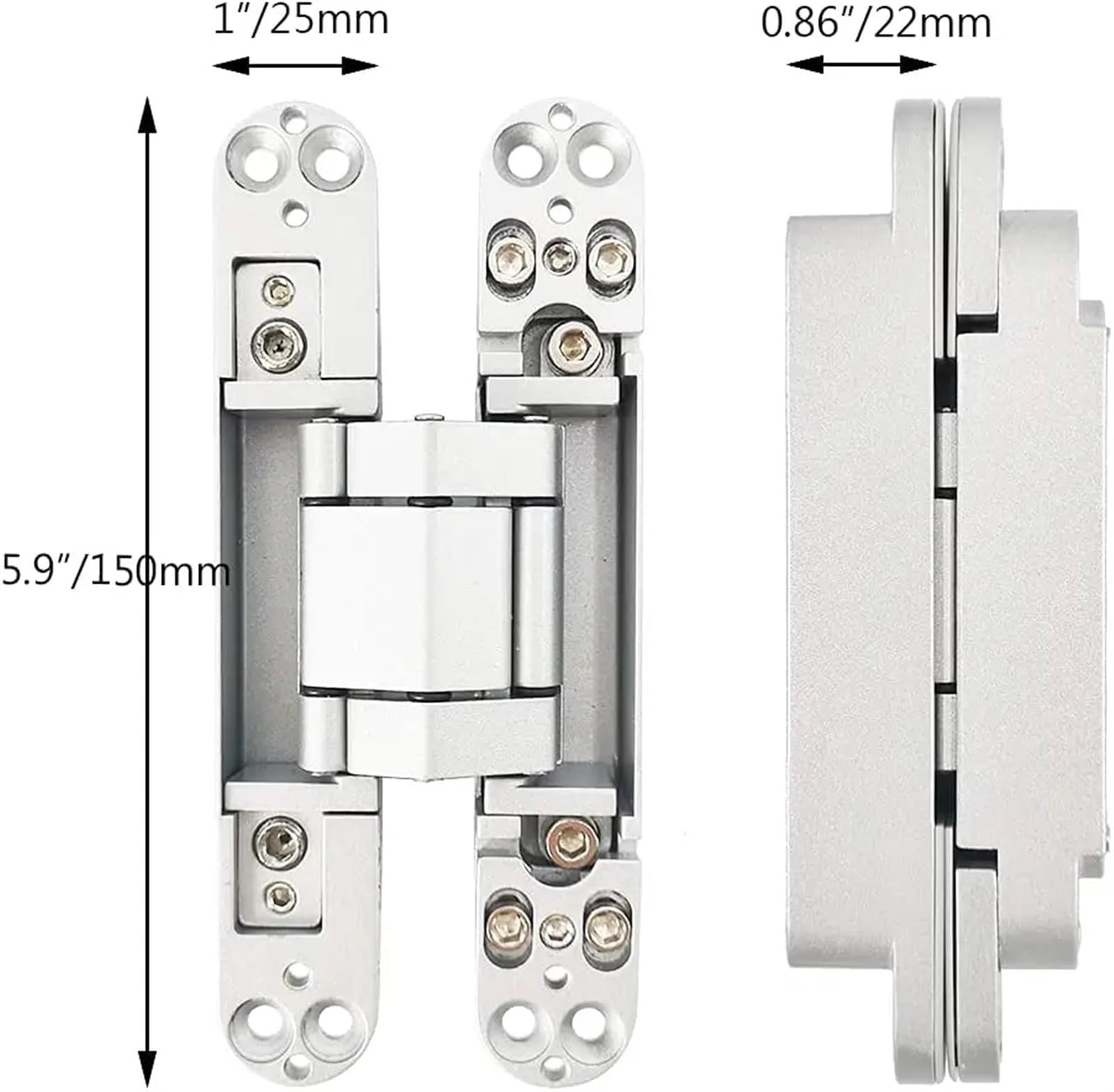 Zawiasy meblowe, zawiasy do drzwi składanych z wkr Regulowane, ukryte zawiasy drzwiowe o grubości 150 mm Niewidoczny, ukryty, regulowany zawias 3D