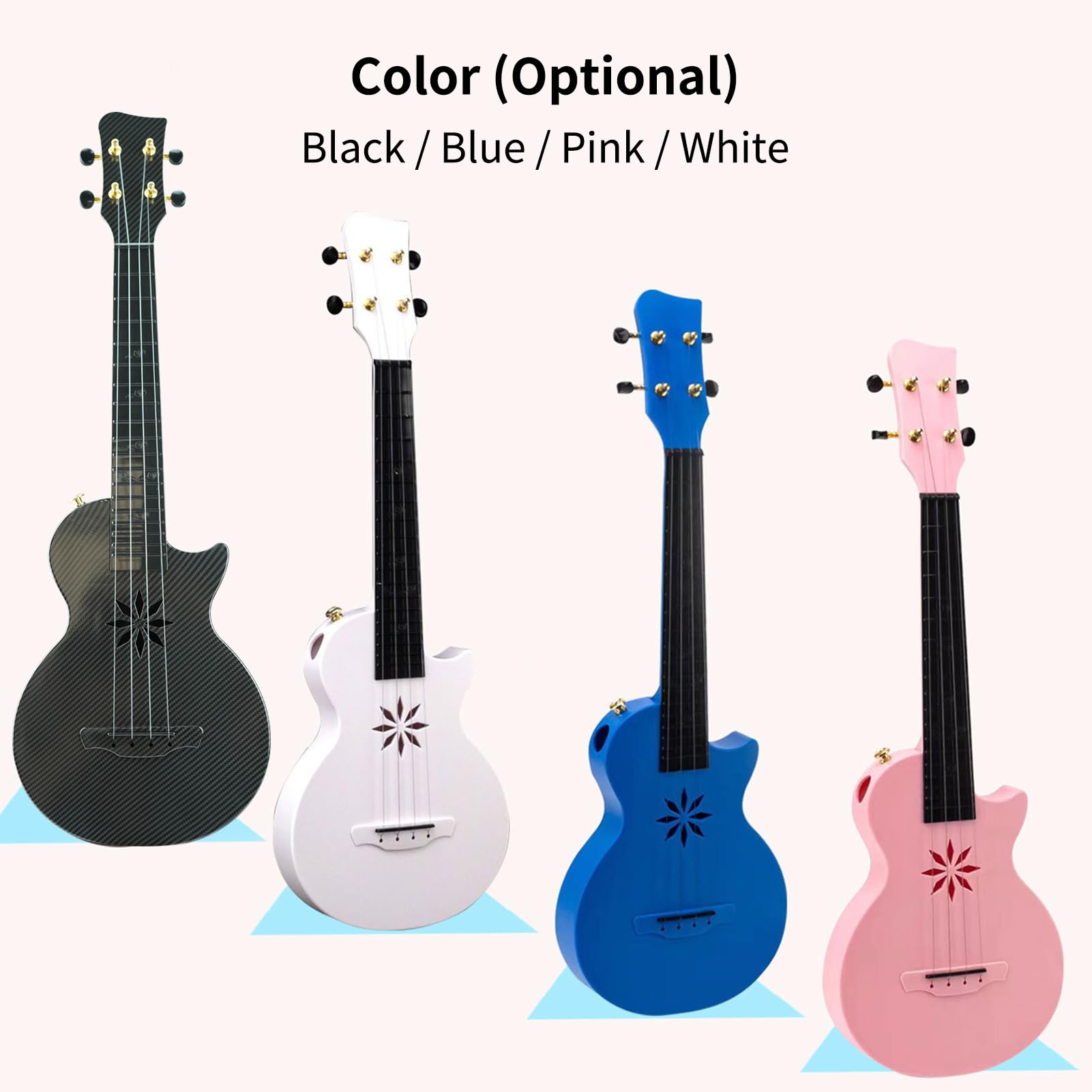 Ukulele da 25 Pollici 4 Corde Ukulele in Fibra di Carbonio Uke Portatile con Borsa per Il Trasporto per Principianti Adulti Adolescenti Strumento a Corde Professionale
