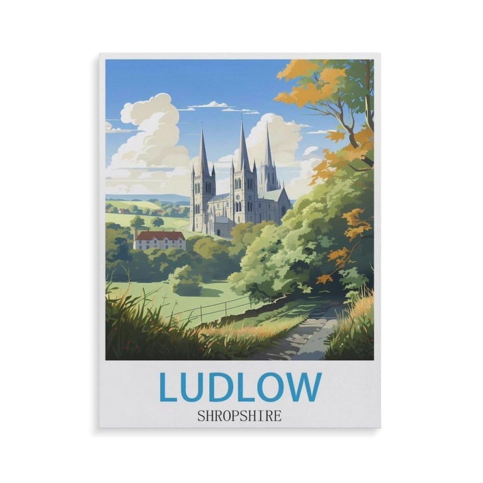 Jigsaw Puzzles for Adults 1000 Piece Jigsaws Puzzles for Adults，Ludlow Shropshire，Jigsaw Puzzle 1000 Pieces for Adult Challenging Puzzle Games（38x26cm）-GS88