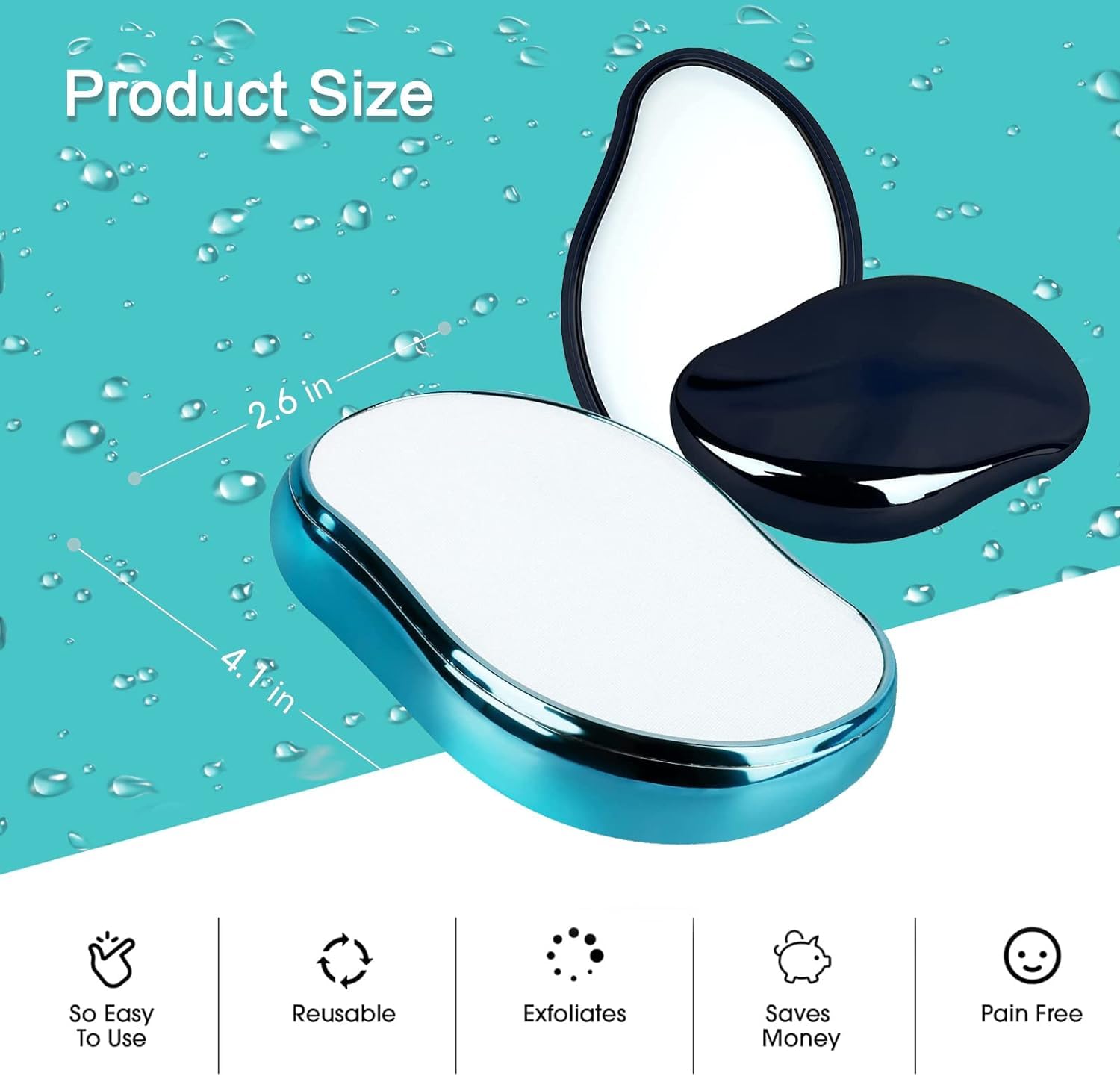 MVM Enterprise 2 Pcs Crystal Hair Eraser for Women and Men Reusable Crystal Hair Remover Portable Magic Painless Exfoliation Hair Removal Tool Washable Magic Hair Eraser for Mothers Day Gifts 2
