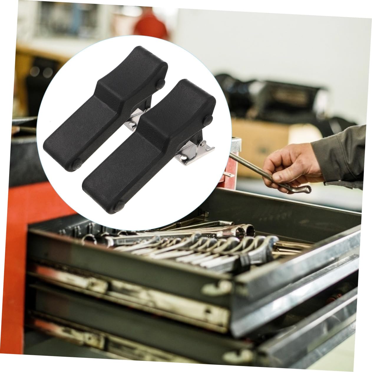 LIFKICH 2pcs Rubber Buckle Front Storage Rack Chiller Toggle Latches -Action Toggle Clamp Latch Lock Cabinet Door Locks Door Hasp Clasp Cabinet Door Handles Hasp Lock Black Stainless Steel