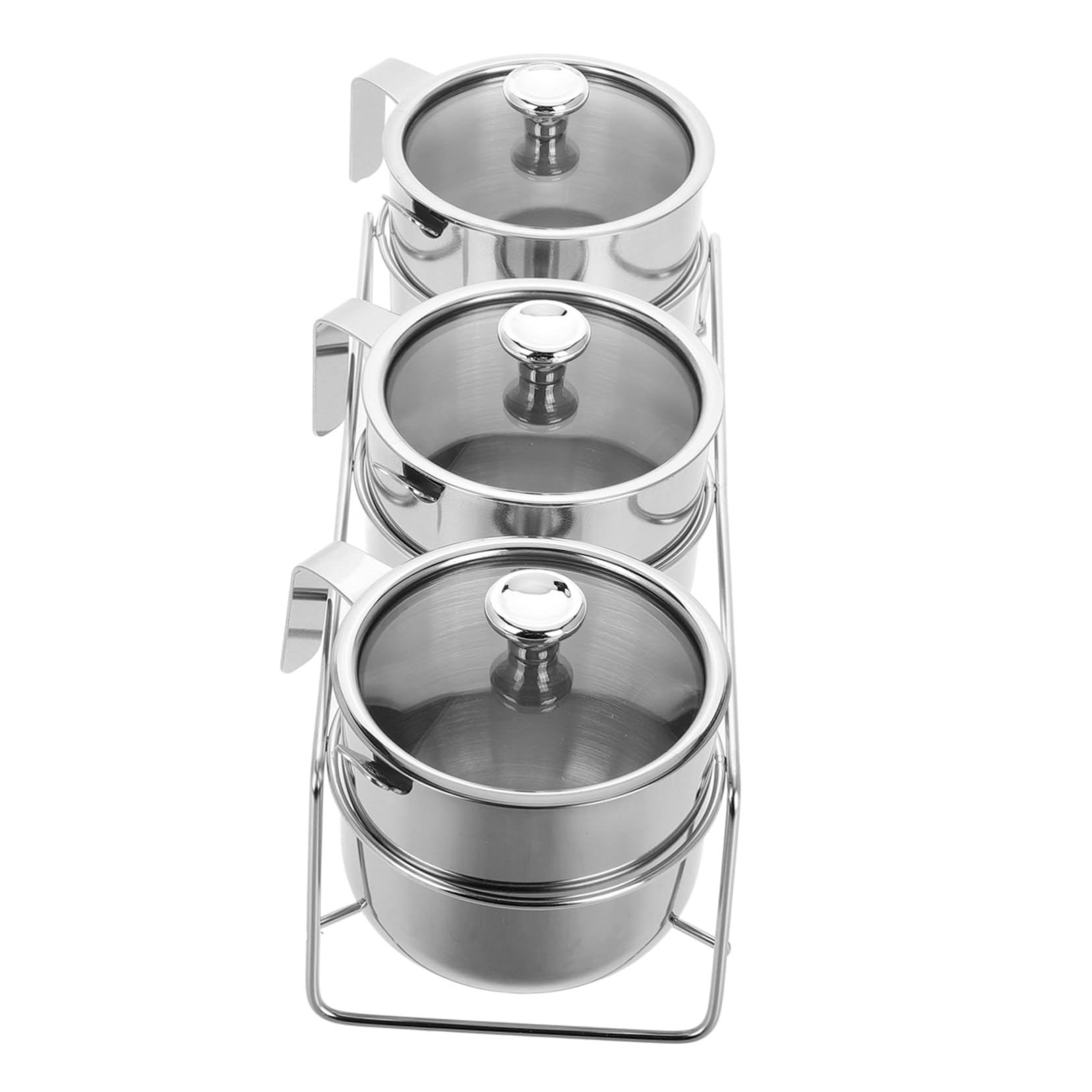 Alipis Set Di 3 Contenitori Per Condimenti in Acciaio Inossidabile Con Coperchio Per Conservare Le Spezie in Cucina
