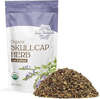 Organic Skullcap Herb Cut & Sift, 4 Ounces (Scutellaria lateriflora) USDA Certified | Resealable Pouch| Packaged in The USA (Pack of 1)