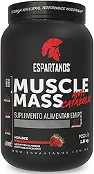 Muscle Mass Hipercalórico Morango 1800g - Espartanos