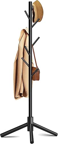 Coat Rack, Coat Racks Freestanding with 8 Hooks 3 Adjustable