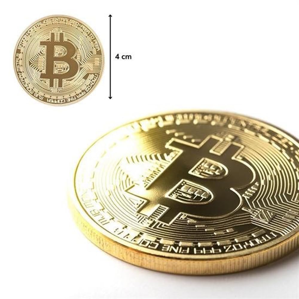 GüncelÇarşı 4 Adet Bitcoin Madeni Hatıra Parası Madeni Bitcoin Hediye Sikke Para