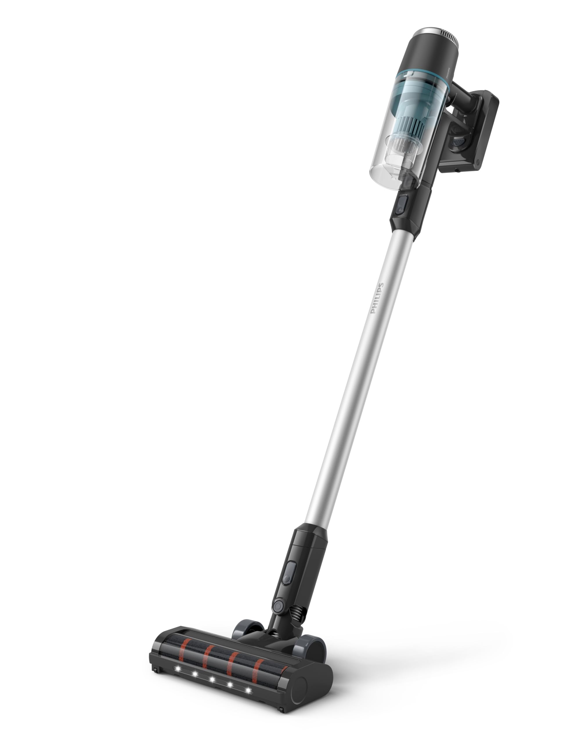 Philips Kabelloser Staubsauger der Serie 3000, Leistungsstarke Saugleistung auf Hartböden, 60 Minuten Laufzeit, Düse mit LED-Licht, Fugen und Kombinationsdüse, Austauschbarer Akku(XC3031/01)