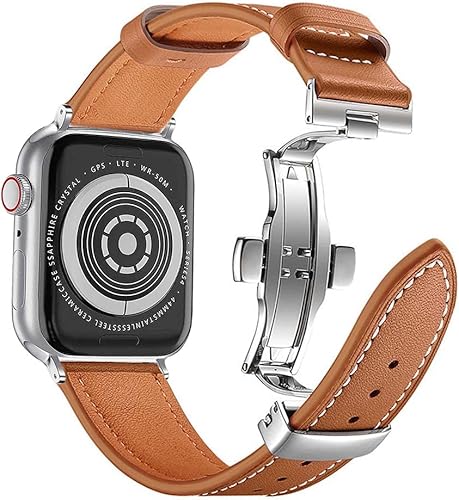 BOTOMALL Compatible con Apple Watch Band de 1.929 in 45 44 1.654 in 41 40 1.496 in Ultra 2  Ultra Series 9 8 7 SE 6 5 4 3 2 1, cuero suave de alta