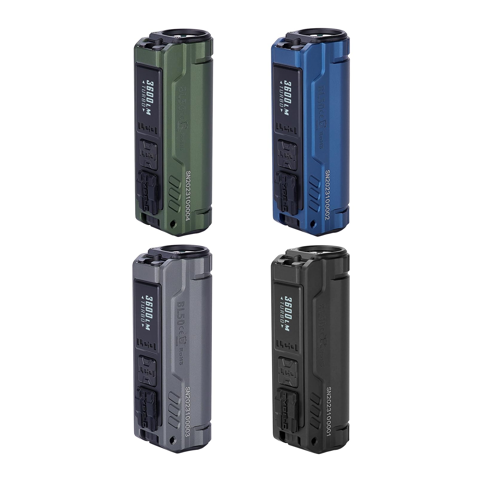 IMALENTBL50 Mini Flashlight 3600 Lumens Dual Light Source EDC Torch with White LED and UV Light, Built-in Rechargeable Battery for Outdoors, Emergency, Work, Camping