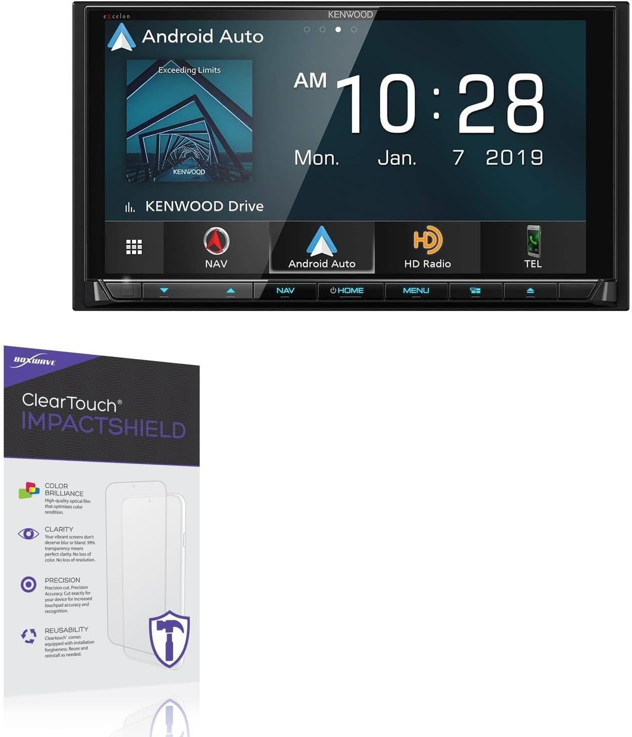 BoxWave Screen Protector Compatible with Kenwood Excelon Reference DNX996XR - ClearTouch ImpactShield (2-Pack), Impenetrable Screen Protector Flexible Film