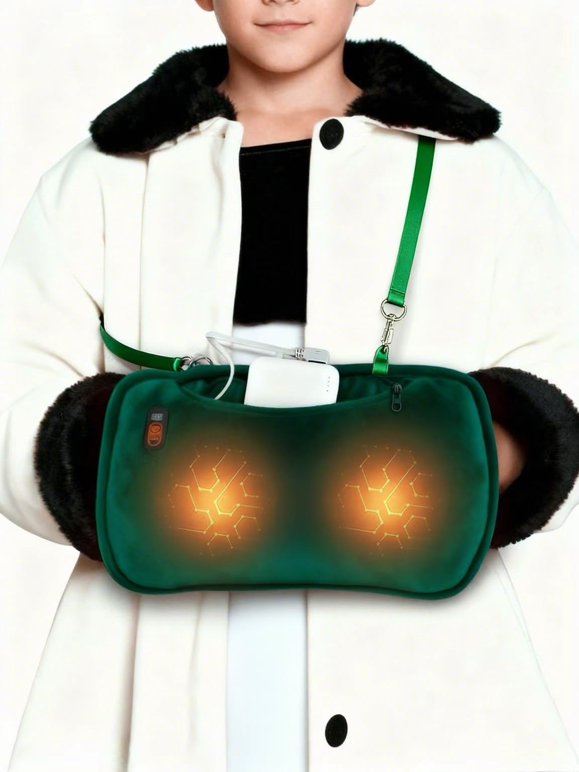 Graphene Rechargeable Hand Warmer Pouch Portable Green