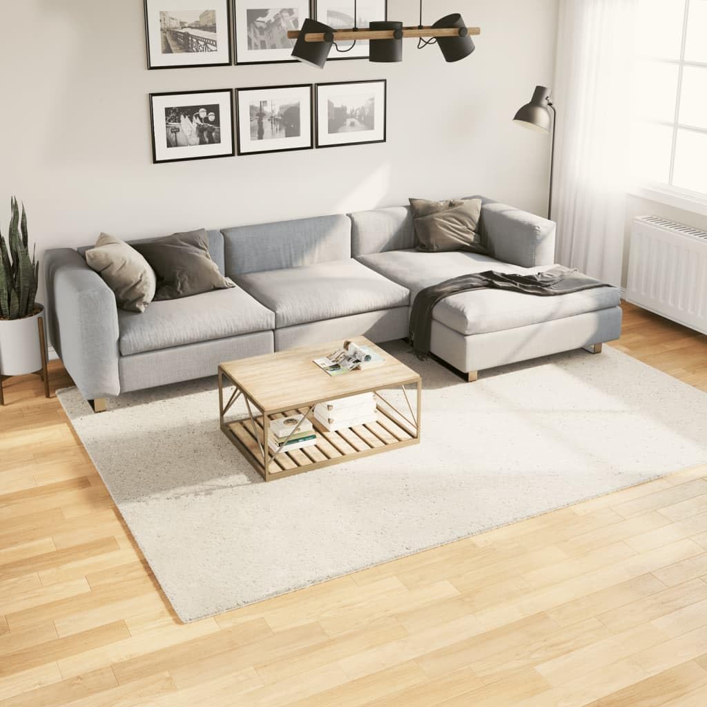 Alfombra de pelo corto beige 200x280 lavable ideal para suelo radiante en oficina