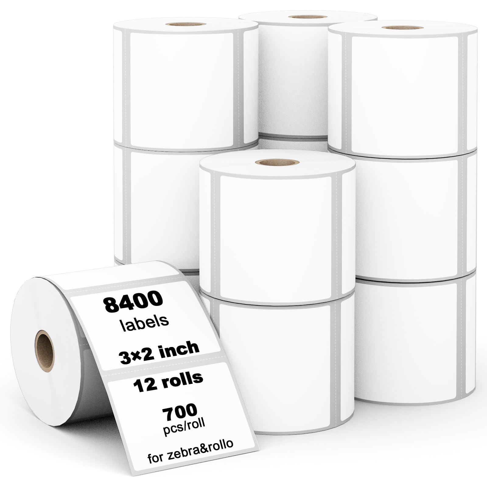 Thermodirekt-Etiketten, kompatibel mit Zebra-2844 und Rollo-Desktop-Etikettendruckern, 3-lagig, 2,5 cm Kern, 7,6 x 5,1 cm, 3 Stück, 3 Stück