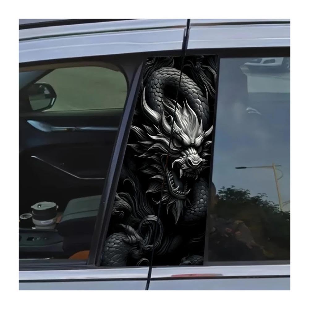 Decorative Items 2pcs Car B-Pillar Decals Dragon Fantasy Vinyl Car Center Pillar Waterproof Sticker