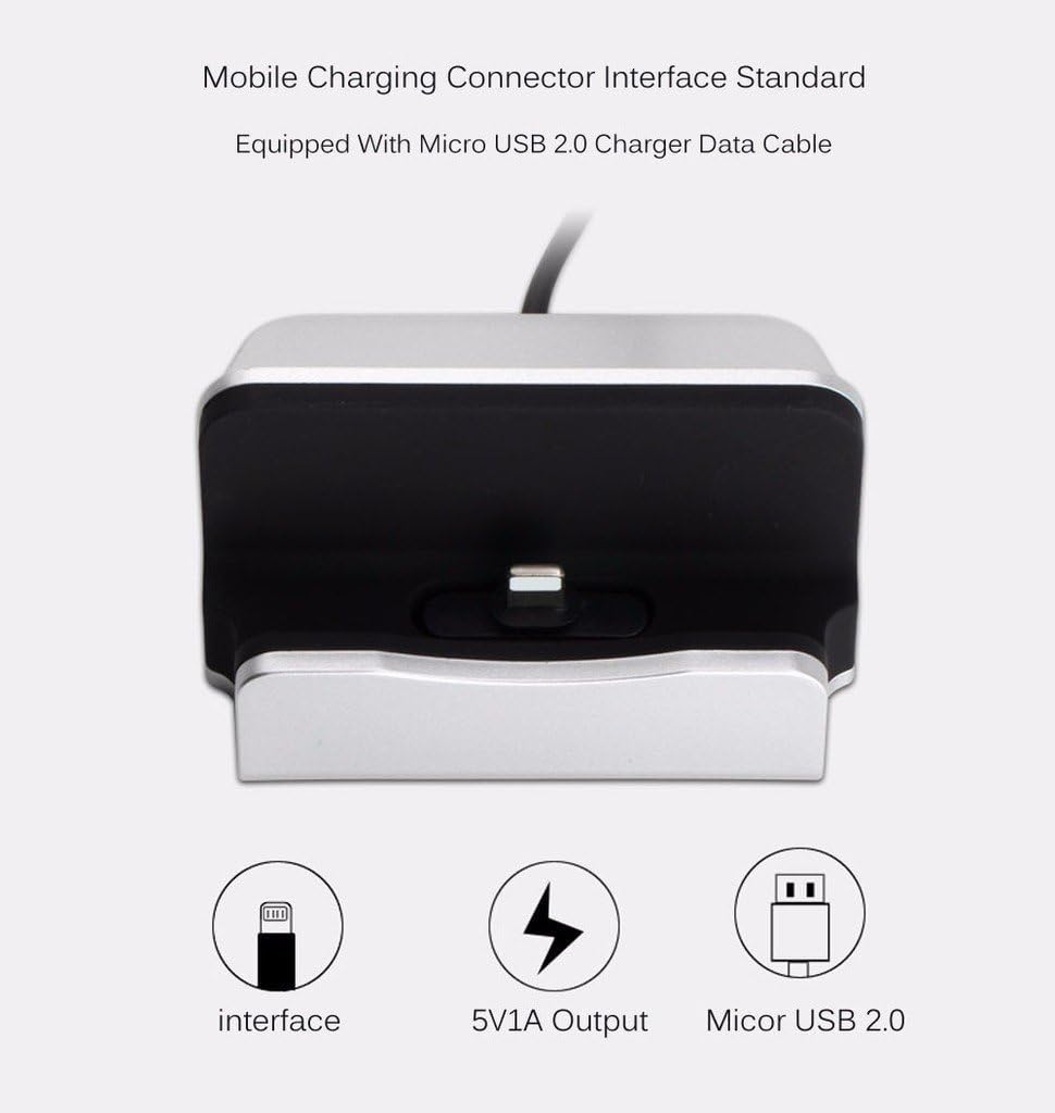 Amazon 充電スタンド Iphone スマホスタンド Micro Usb Usb ケーブル付き 置くだけ充電 データ転送 充電器 Iphone7 7plus Se 6 6s 6plus 6s Plus 5s 5c 5対応 シルバー クレードル ドック 通販