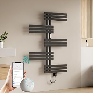 EMKE WiFi Elektrischer Handtuchheizkörper 1175 x 800 mm, Anthrazit, 400 W