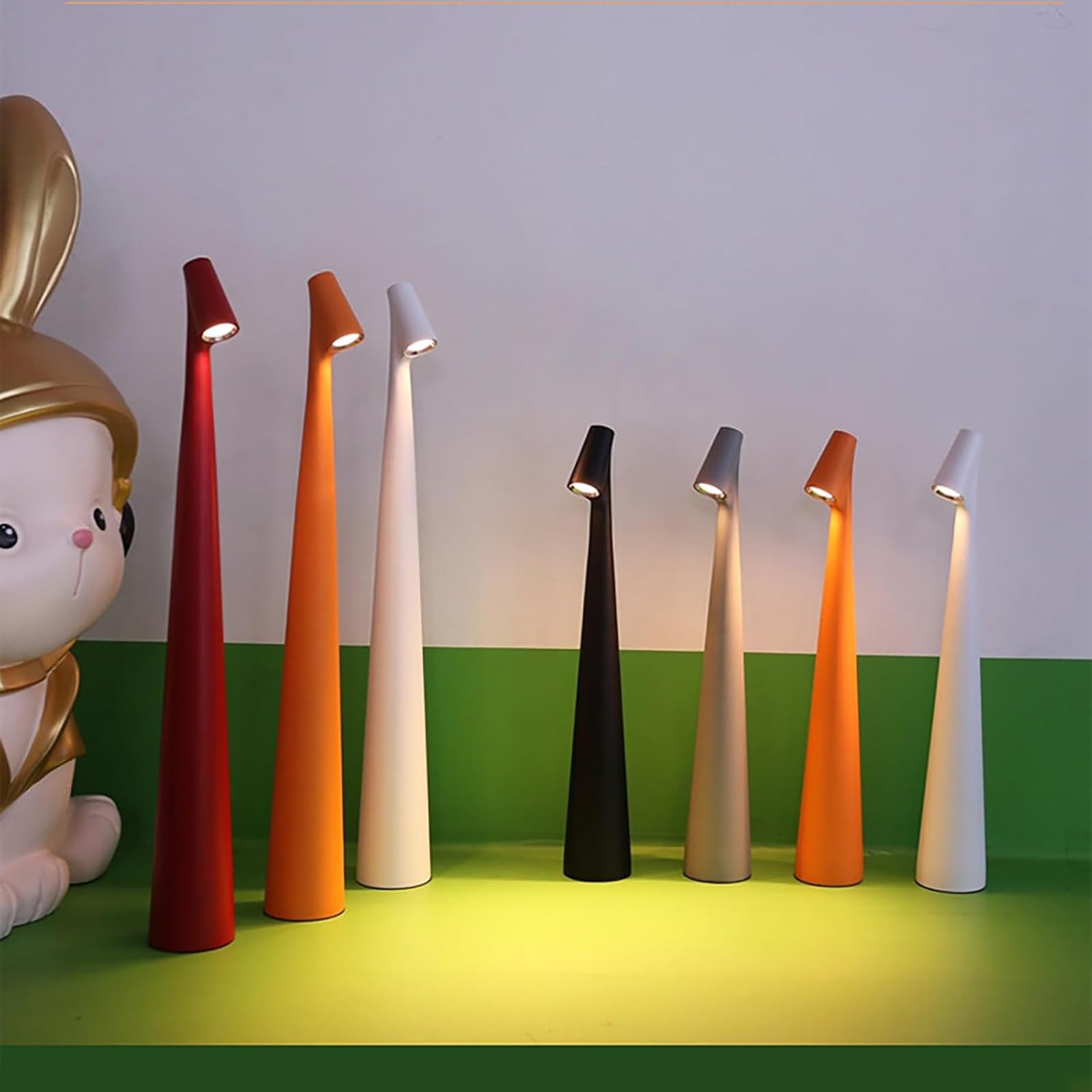 Lampada Da Scrivania A Led Portatile Ricaricabile Tramite Usb Con 3 Livelli Di Luminosità Regolabili Controllo Touch Luci D'Atmosfera Per Svegliarsi(White,45x5.5cm)
