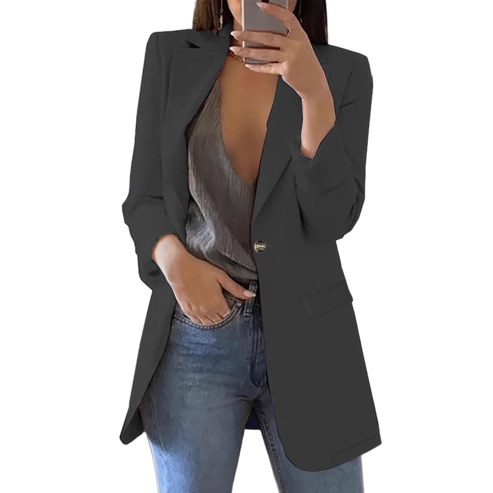 Women Blazer Business Casual Lightweight Suit Jacket Long Sleeve Slim Blazer Jackets Open Front Work Office Coat