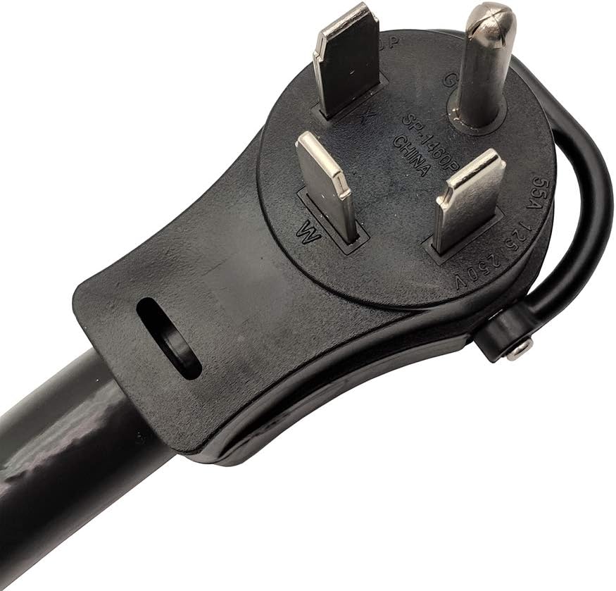 Parkworld 886191 NEMA 14-60 Splitter Cord Adapter 14-60P Male Plug to (2) 14-60R Female Connector (Black, 3FT)