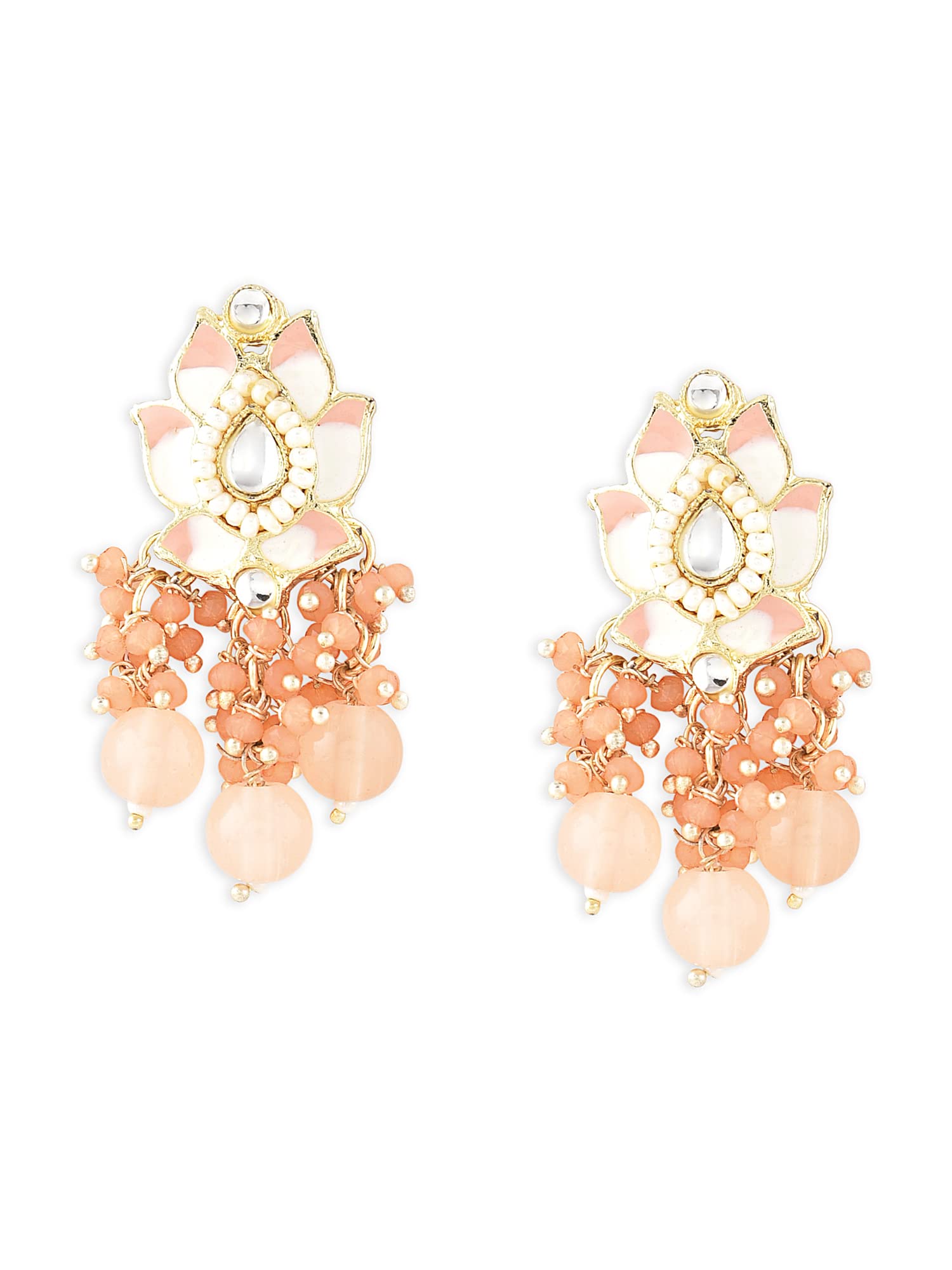 Zaveri Pearls Peach Meenakari Ethnic Cluster Beads Drop Earring For Women-ZPFK15387 (B0BRNF87D5) Amazon Price History, Amazon Price Tracker