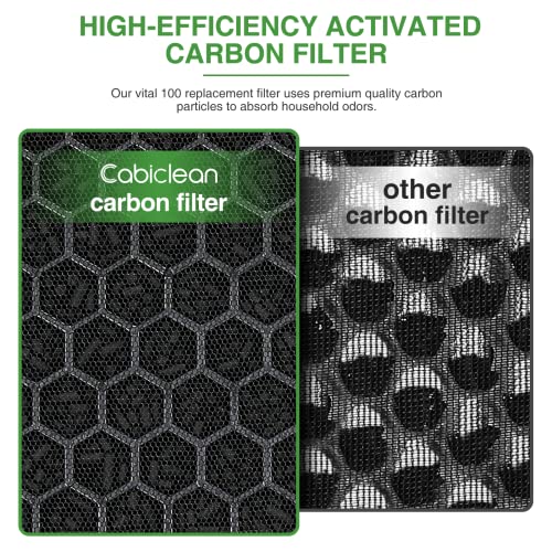 2 Pack Vital 100 Replacement Filter Compatible with LEVOIT Vital 100 Air Purifier, 3-in-1 HEPA Filter and High-Efficiency Activated Carbon Filters, Replace Part # Vital 100-RF