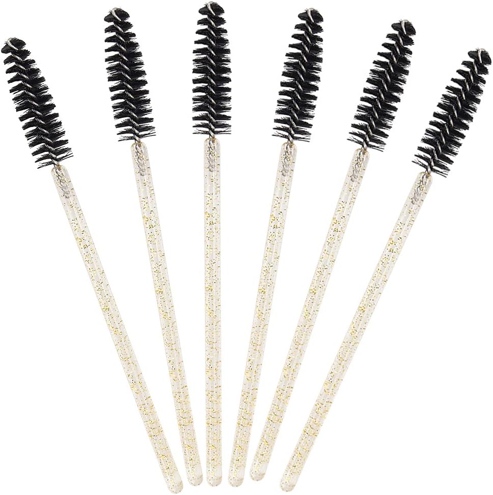 Glitter Mascara Wands Disposable EyeLash Spoolie Brushes Makeup Applicator