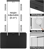 Vista 4 de Espejo recargable de 5 vías para cortar el cabello, espejo ajustable de vidrio real plegable con luz y ganchos telescópicos para maquillaje