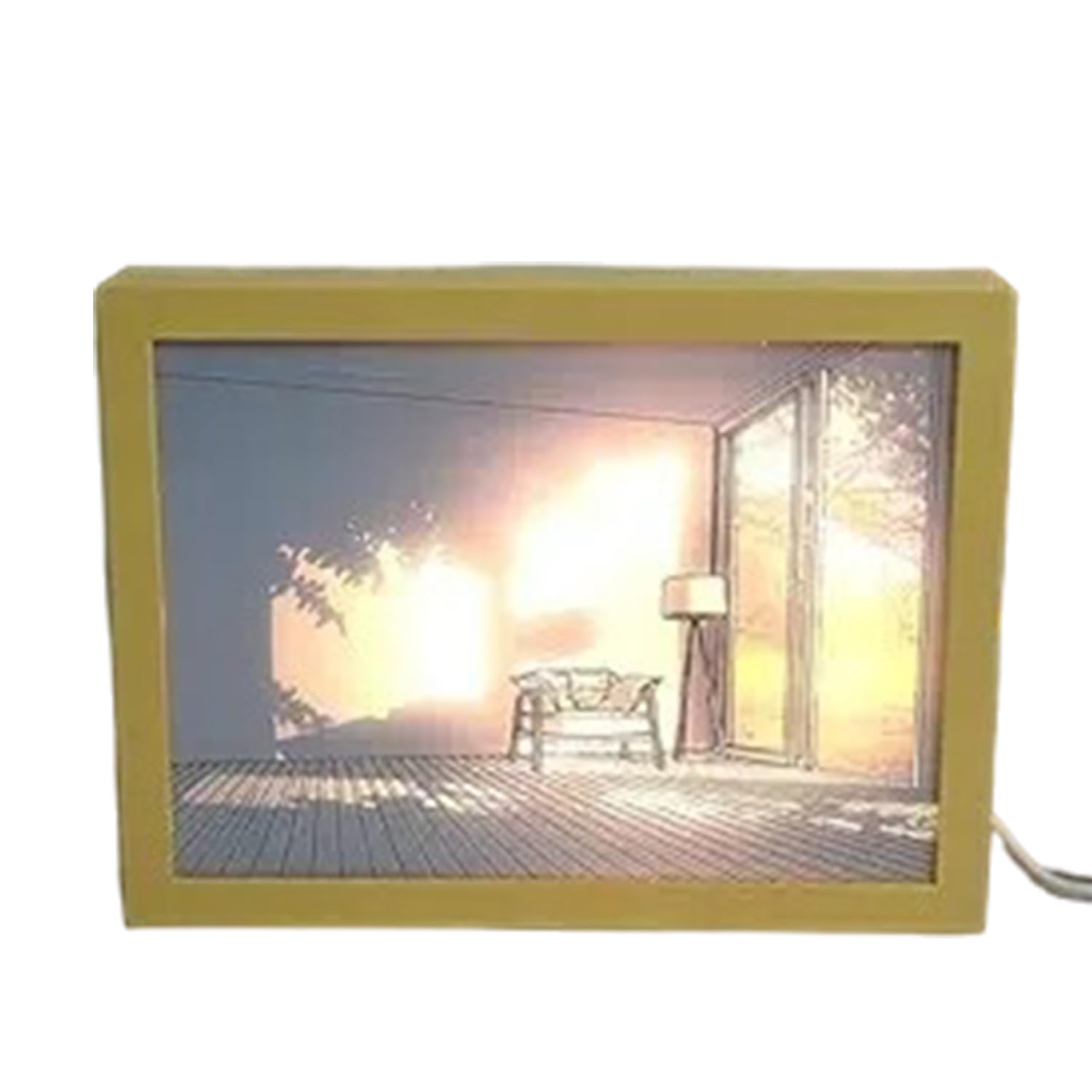 Oblivion LED Picture Frame Light - Illuminated Backlit Decorative Night Painting Wall Art Lamp, Hanging Lighted Décor for Home Decoration (20×15 CM)