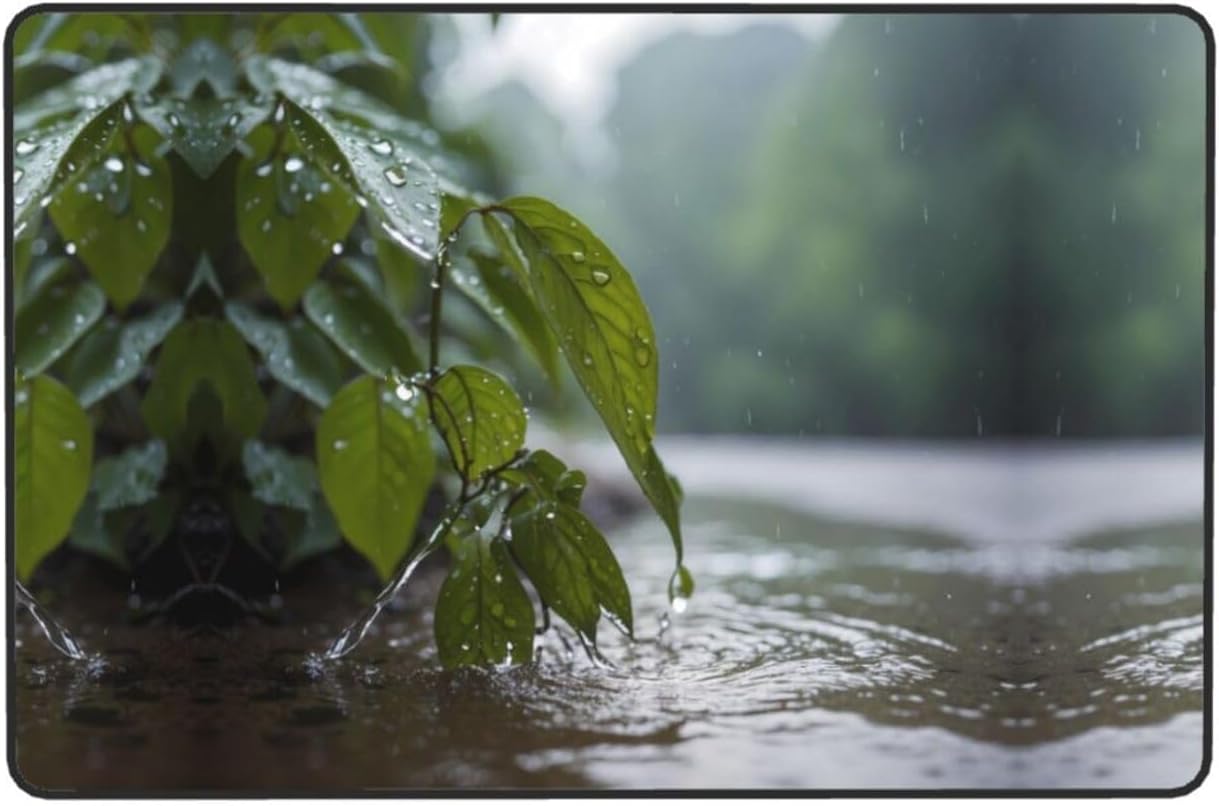 Water After rain Printed Anti-Slip Floor mat Carpet Rug 72"x48" for Living Room Office Coffee Table Bed Balcony