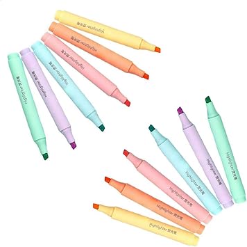 GZBABY Highlighters Markers Pen 12 Pcs, Highlighter with Chisel Tip, Waterproof Ink, 6 Colors