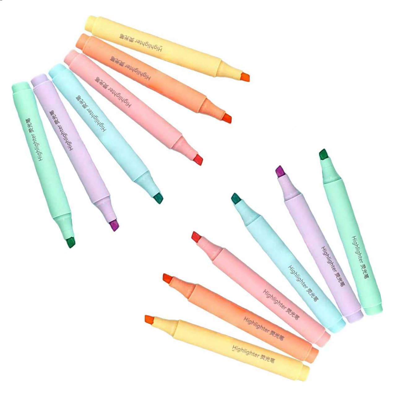 GZBABY Highlighter with Chisel Tip, Highlighters Markers Pen 12 Pcs, Coloring Marker for school office home, 6 Colors
