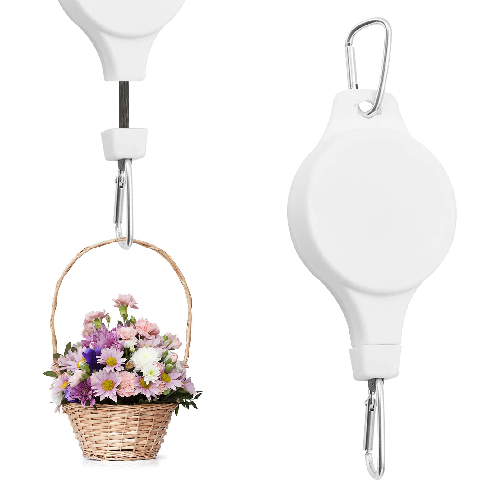 3x Einziehbare Pflanzenhaken – Verstellbare Aufhänger Für Blumenkörbe Bis 15 Kg