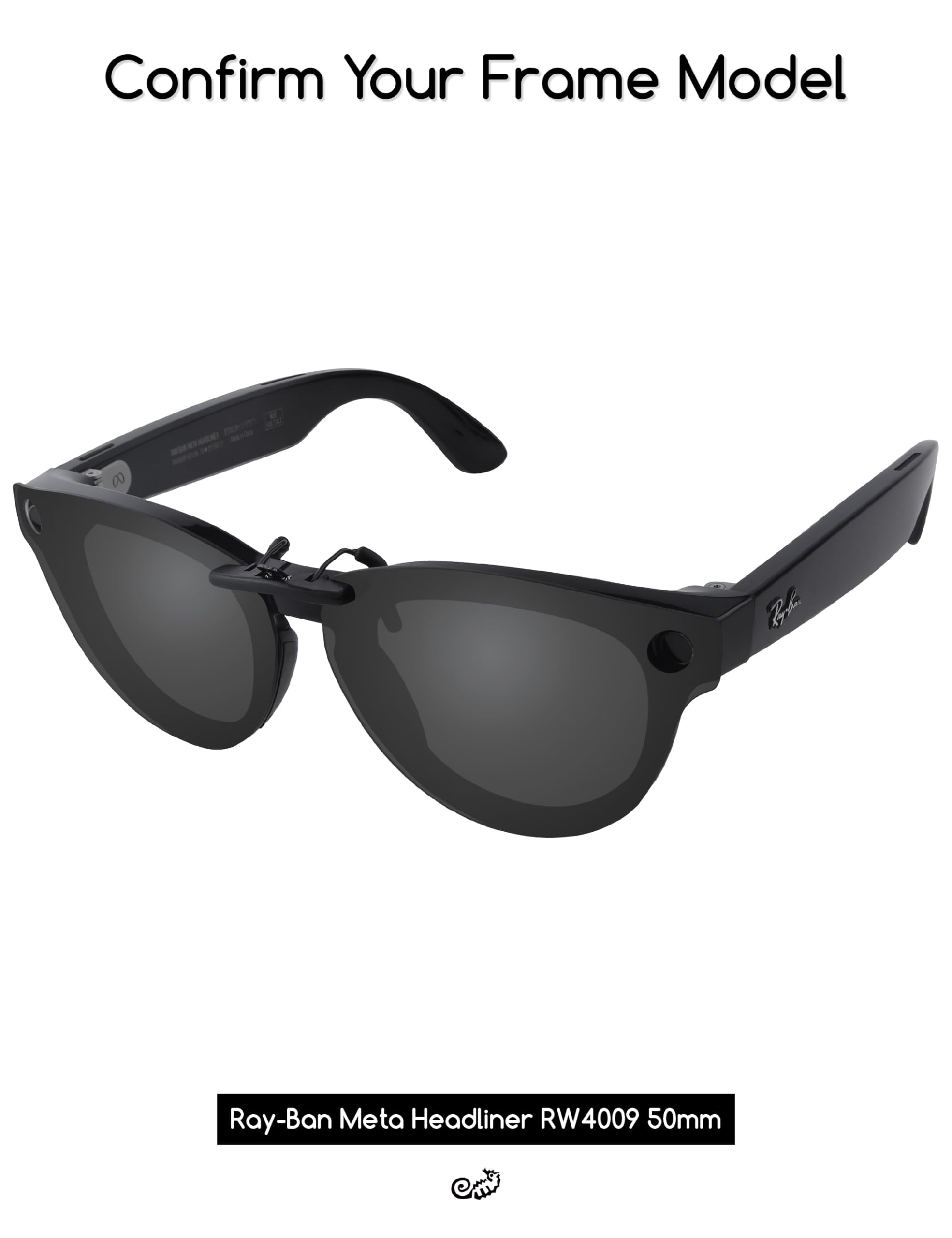Paquete de 4 lentes de repuesto con clip para Ray-Ban Meta Headliner RW4009 de 50 mm, BSBR