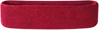 Suddora Sweatband/Headband - Terry Cloth Athletic Basketball Head Sweat Bands (Maroon)-picture-31