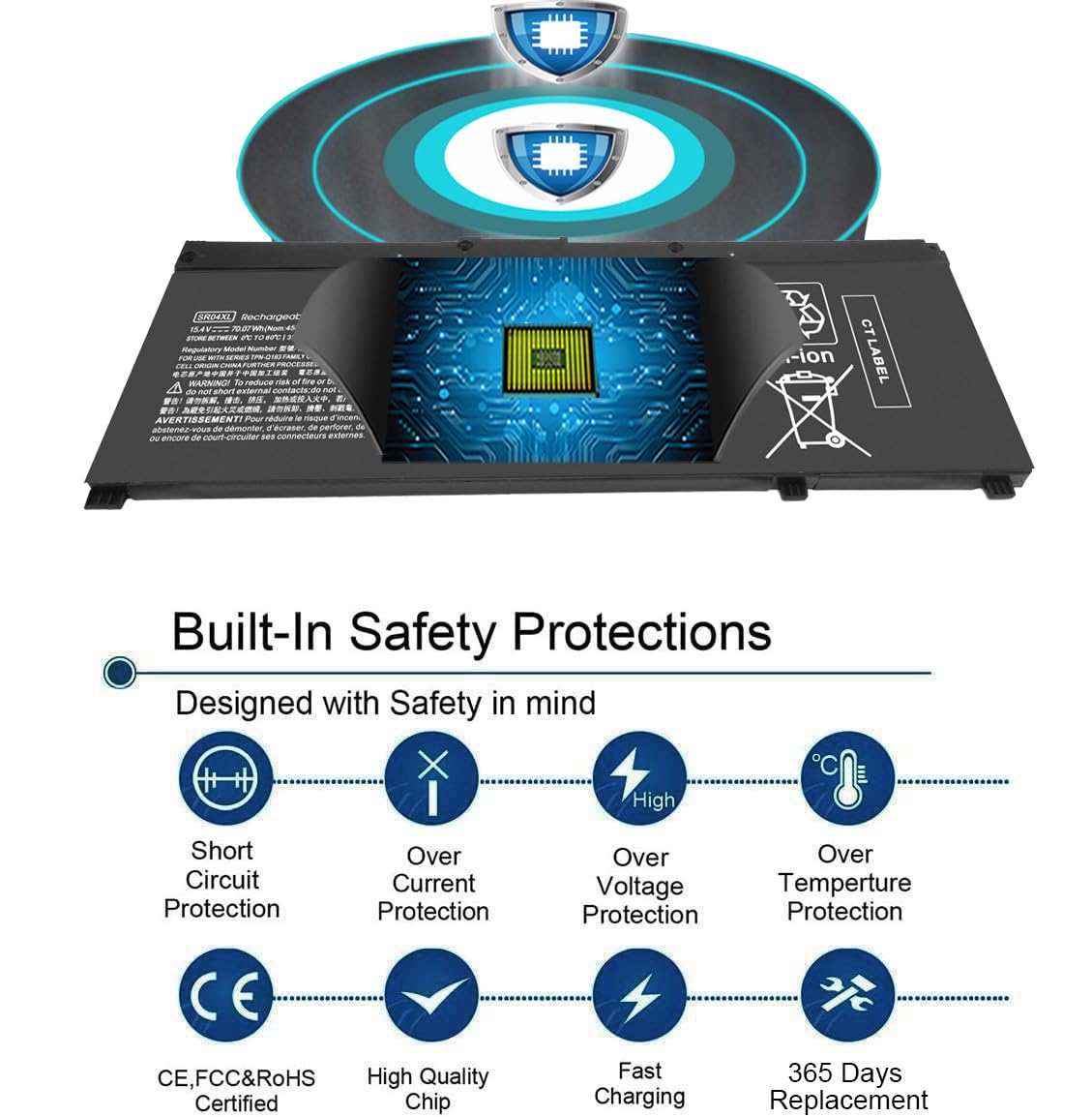 70.07WH SR04XL Battery 15.4V
