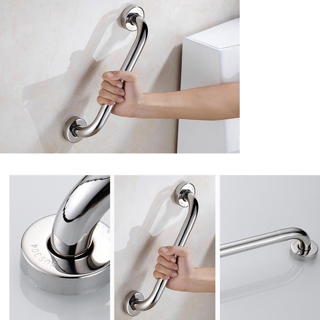 Barra di Sostegno in Acciaio Inox 304, Montaggio a Parete, Finitura Lucida, Antiscivolo, Supporto di Sicurezza per Anziani/disabili, Maniglia di Supporto per WC/Doccia, Bagno (3 Mi
