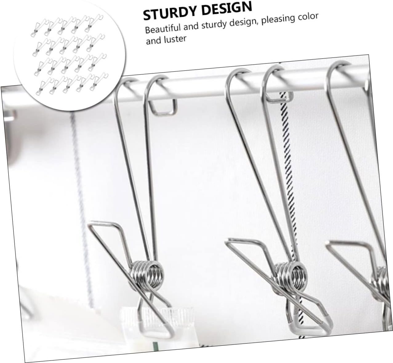 Clothes Pegs for Washing Line 25pcs Stainless Steel Clip Clothesline Clips Stainless Steel Clothes Metal Clothes