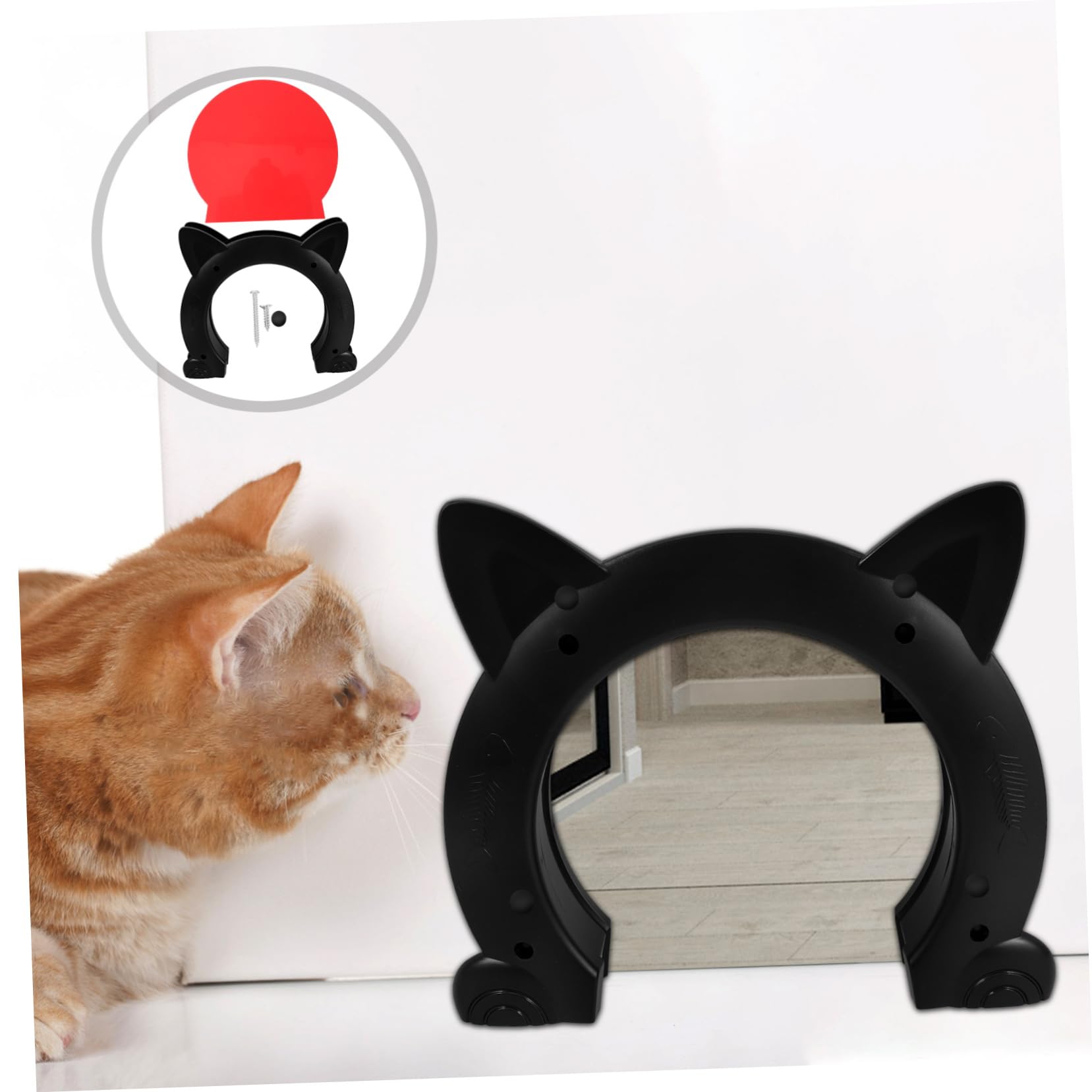 ifundom Katzentürhalter Aus Kunststoff Für Haustier-innentüren Geeignet Für Katzen Und Kleine Hunde Mit Dekorativem Katzenloch-Design Für Inneneinrichtung