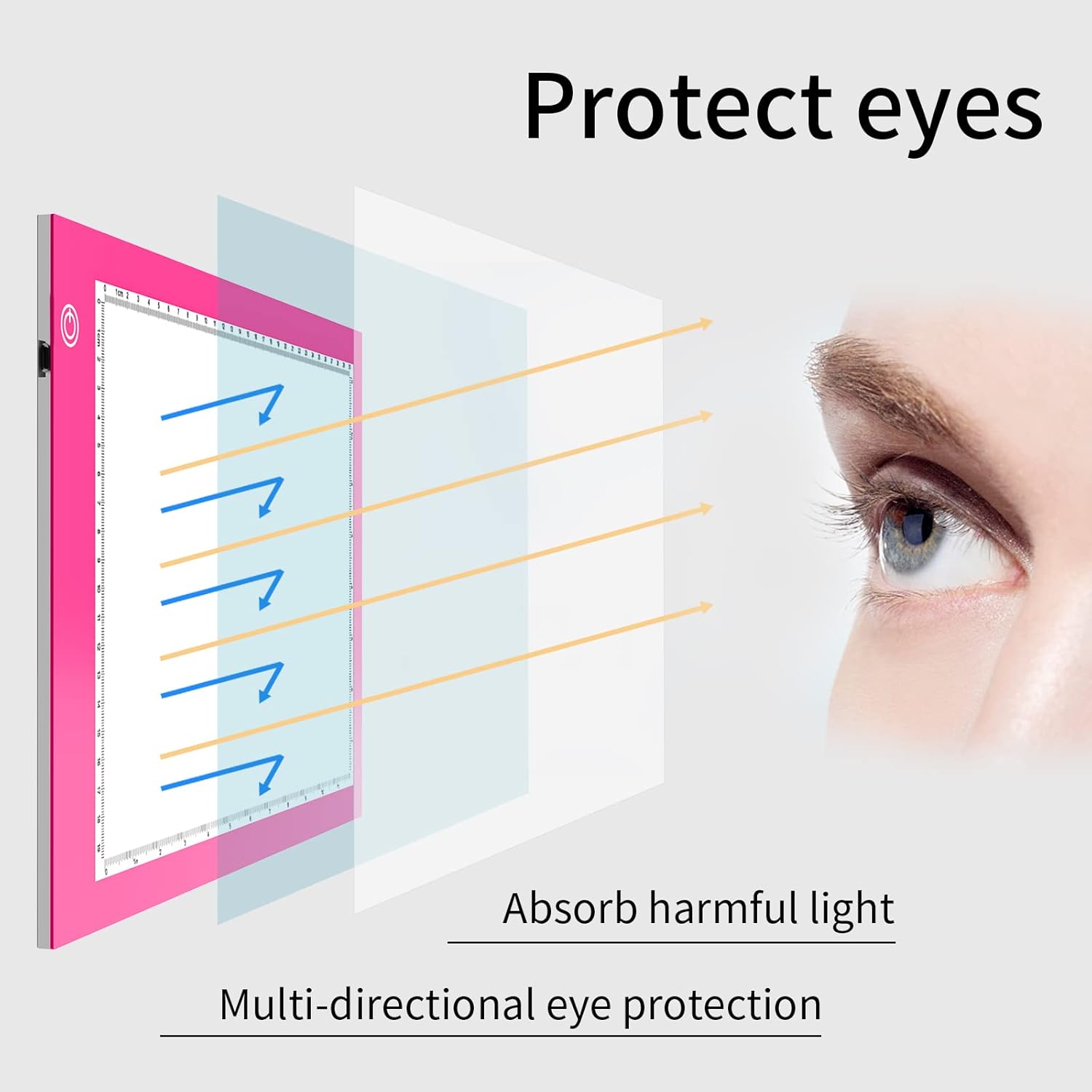 Light Box Drawing Pad, Tracing Board with Type-C Charge Cable and Brightness Adjustable for Artists, AnimationDrawing, Sketching, Animation, X-ray Viewing (A4-P-Pink-New)