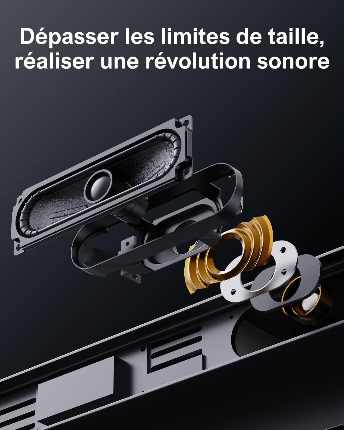 ULTIMEA Dolby Atmos Barre De Son pour TV, BassMX, 3D Surround Système pour Haut-Parleurs, 2.1 Barre Son avec Caisson de Basse pour Home Cinéma, Ultradeluxe, 190W Crête, Nova S50 Série