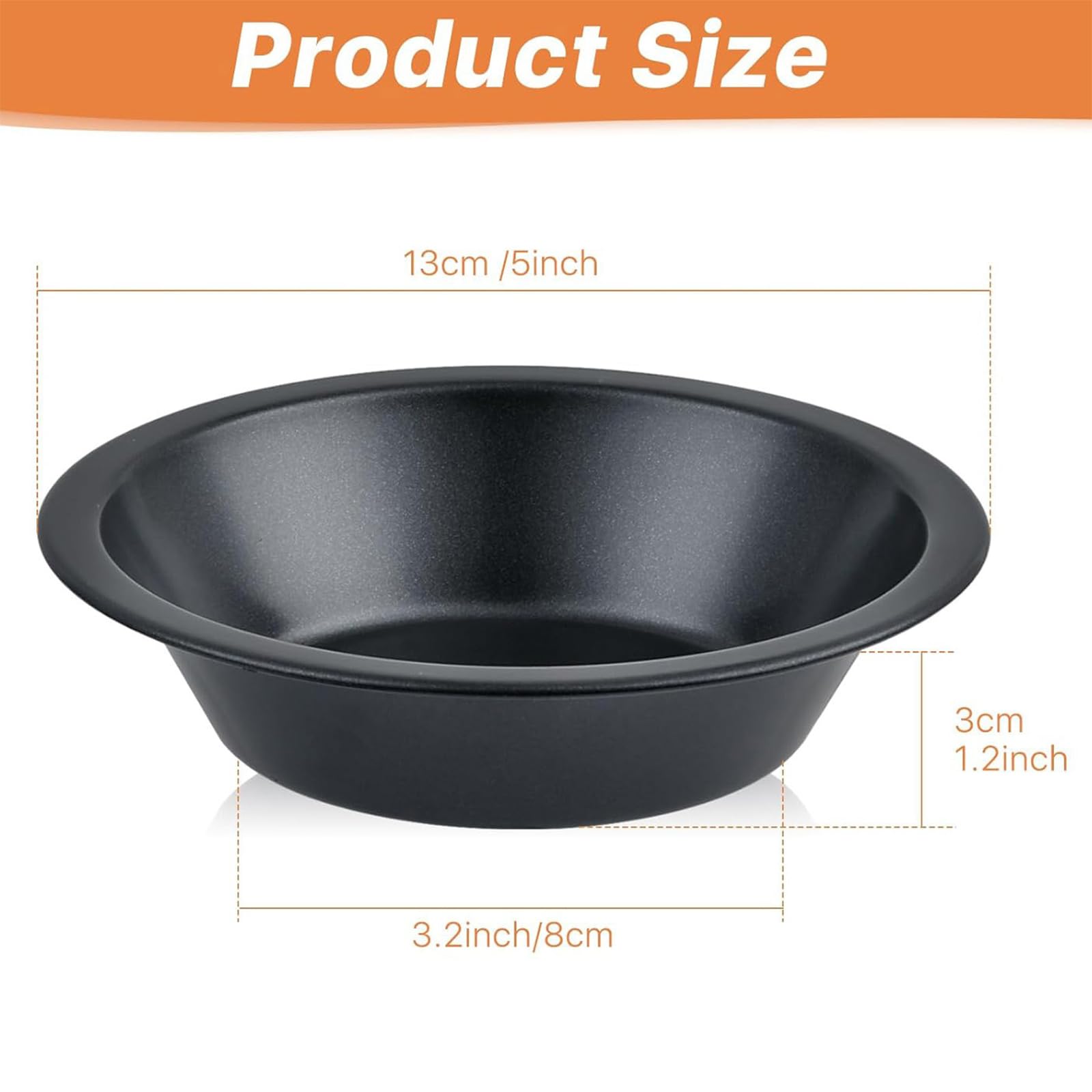 Moule à tarte miniature anti-adhésif en acier au carbone de 12,7 cm pour dessert individuel, plats à tarte faciles